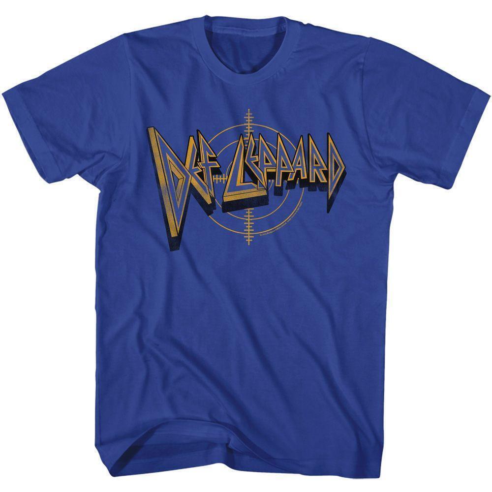 Def Leppard Logo And Crosshairs Royal Adult T Shirt